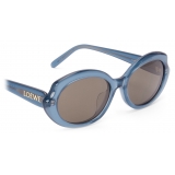Loewe - Mini Oval Slim Sunglasses - Milky Blue - Loewe Eyewear