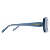 Loewe - Occhiali da Sole Rettangolari Slim - Blu Latteo - Loewe Eyewear