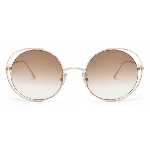 Loewe - Occhiali da Sole Rotondi Traforati - Marrone Sfumato - Loewe Eyewear