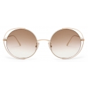 Loewe - Occhiali da Sole Rotondi Traforati - Marrone Sfumato - Loewe Eyewear