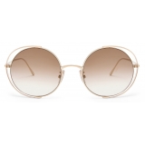 Loewe - Occhiali da Sole Rotondi Traforati - Marrone Sfumato - Loewe Eyewear