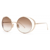 Loewe - Occhiali da Sole Rotondi Traforati - Marrone Sfumato - Loewe Eyewear