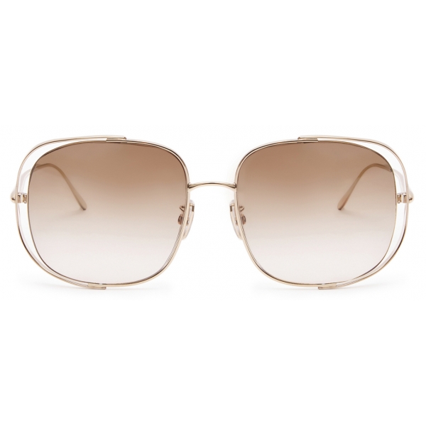 Loewe - Occhiali da Sole Squadrati Traforati - Marrone Sfumato Oro Endura - Loewe Eyewear