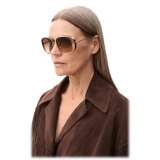 Loewe - Occhiali da Sole Squadrati Traforati - Marrone Sfumato Oro Endura - Loewe Eyewear
