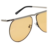 The Attico - Occhiali da Sole Mina Aviator in Argento e Pesca - Occhiali da Sole - The Attico Eyewear by Linda Farrow
