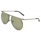 The Attico - Occhiali da Sole Mina Aviator in Argento Verde - Occhiali da Sole - Official - The Attico Eyewear by Linda Farrow