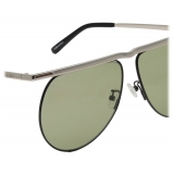The Attico - Occhiali da Sole Mina Aviator in Argento Verde - Occhiali da Sole - Official - The Attico Eyewear by Linda Farrow