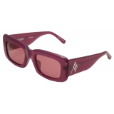 The Attico - Occhiali da Sole Rettangolari Marfa in Bordeaux - Occhiali da Sole - Official - The Attico Eyewear by Linda Farrow
