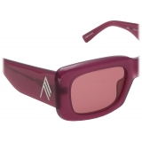The Attico - Occhiali da Sole Rettangolari Marfa in Bordeaux - Occhiali da Sole - Official - The Attico Eyewear by Linda Farrow
