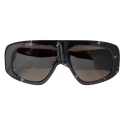 The Attico - Occhiali da Sole Oversize Milano in Tartaruga Verde - Occhiali da Sole - The Attico Eyewear by Linda Farrow