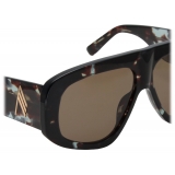The Attico - Occhiali da Sole Oversize Milano in Tartaruga Verde - Occhiali da Sole - The Attico Eyewear by Linda Farrow
