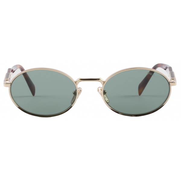Prada - Prada Eyewear Collection - Occhiali da Sole Ovale - Oro Pallido Verde Bosco - Prada Collection