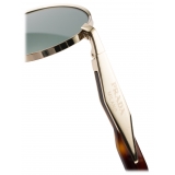Prada - Prada Eyewear Collection - Occhiali da Sole Ovale - Oro Pallido Verde Bosco - Prada Collection