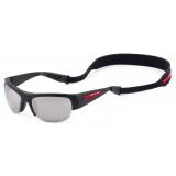 Prada - Prada Linea Rossa Active - Semi-Rimless Sunglasses - Black Silver Chrome - Prada Collection - Sunglasses
