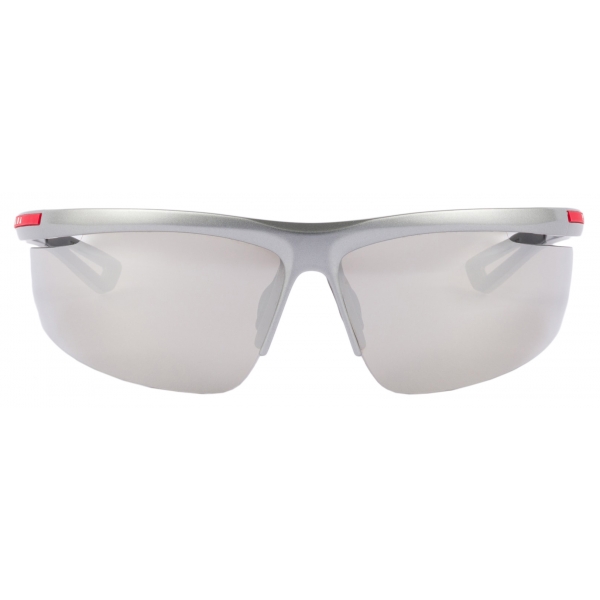Prada - Prada Linea Rossa Active Collection - Occhiali da Sole Avvolgente - Grigio Luna Rossa Argento Cromato