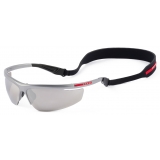 Prada - Prada Linea Rossa Active - Wraparound Sunglasses - Luna Rossa Gray Silver Chrome - Prada Collection