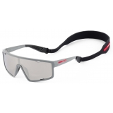Prada - Prada Linea Rossa Active - Wraparound Sunglasses - Gray Silver Chrome - Prada Collection - Sunglasses