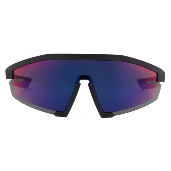 Prada - Prada Linea Rossa Impavid - Wraparound Sunglasses - Black Red Iridescent - Prada Collection - Sunglasses