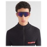 Prada - Prada Linea Rossa Impavid - Wraparound Sunglasses - Black Red Iridescent - Prada Collection - Sunglasses