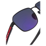 Prada - Prada Linea Rossa - Square Sunglasses - Rubberized Black Sea Blue - Prada Collection - Sunglasses - Prada