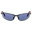 Prada - Prada Linea Rossa Collection - Occhiali da Sole Avvolgente - Nero Gommato Blu Viola - Prada Collection