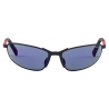 Prada - Prada Linea Rossa Collection - Occhiali da Sole Avvolgente - Nero Gommato Blu Viola - Prada Collection
