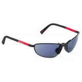Prada - Prada Linea Rossa Collection - Occhiali da Sole Avvolgente - Nero Gommato Blu Viola - Prada Collection