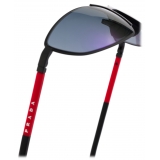 Prada - Prada Linea Rossa Collection - Occhiali da Sole Avvolgente - Nero Gommato Blu Viola - Prada Collection