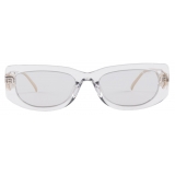 Prada - Prada with The Triangle Logo - Rectangular Sunglasses - Transparent Gray - Prada Collection - Sunglasses
