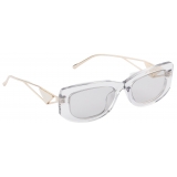 Prada - Prada with The Triangle Logo - Rectangular Sunglasses - Transparent Gray - Prada Collection - Sunglasses