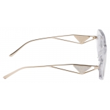 Prada - Prada with The Triangle Logo - Rectangular Sunglasses - Transparent Gray - Prada Collection - Sunglasses