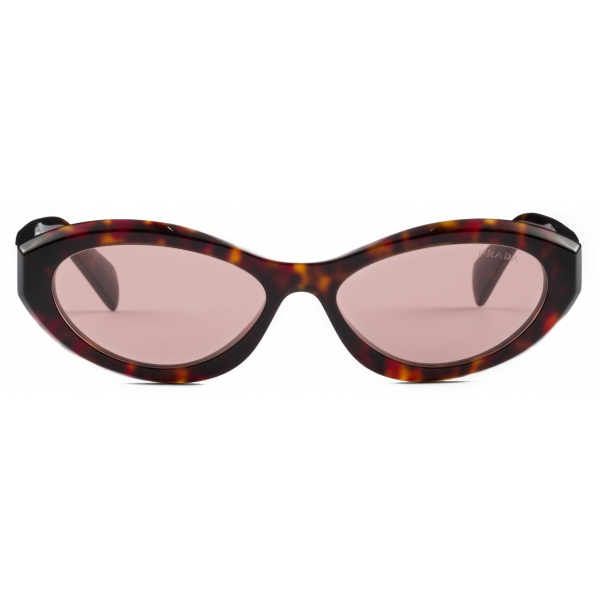 Prada - Prada Symbole Collection - Occhiali da Sole Cat Eye - Tartaruga Radica Mogano - Prada Collection - Occhiali
