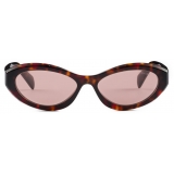 Prada - Prada Symbole Collection - Occhiali da Sole Cat Eye - Tartaruga Radica Mogano - Prada Collection - Occhiali