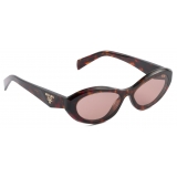 Prada - Prada Symbole Collection - Occhiali da Sole Cat Eye - Tartaruga Radica Mogano - Prada Collection - Occhiali