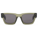 Prada - Prada Symbole Collection - Occhiali da Sole Rettangolare - Verde Militare Trasparente Carbonio - Prada