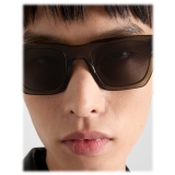 Prada - Prada Symbole - Rectangular Sunglasses - Transparent Military Green Carbon - Prada Collection - Sunglasses