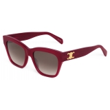 Céline - Occhiali da Sole Triomphe 09 in Acetato - Bordeaux Opalescente - Occhiali da Sole - Céline Eyewear