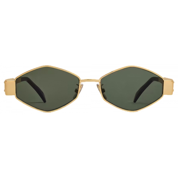 Céline - Triomphe Metal 02 Sunglasses in Metal - Gold Green - Sunglasses - Céline Eyewear