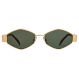 Céline - Occhiali da Sole Triomphe Metal 02 in Metallo - Oro Verde - Occhiali da Sole - Céline Eyewear