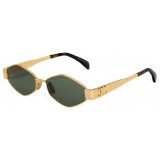 Céline - Occhiali da Sole Triomphe Metal 02 in Metallo - Oro Verde - Occhiali da Sole - Céline Eyewear