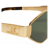 Céline - Occhiali da Sole Triomphe Metal 02 in Metallo - Oro Verde - Occhiali da Sole - Céline Eyewear