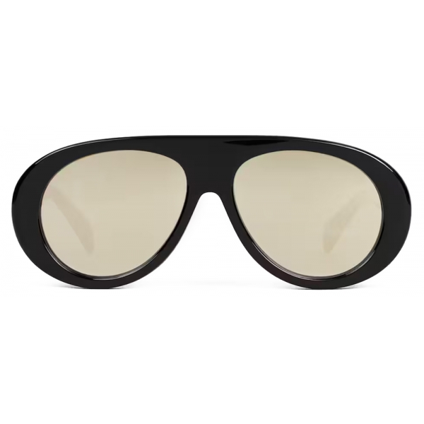 Céline - Aviator S300 Sunglasses in Acetate with Mirror Lenses - Black - Sunglasses - Céline Eyewear