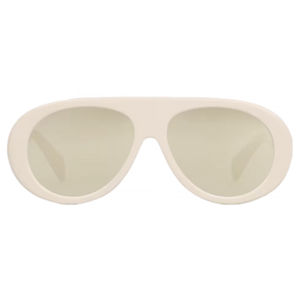 Céline - Aviator S300 Sunglasses in Acetate with Mirror Lenses - Ivory - Sunglasses - Céline Eyewear