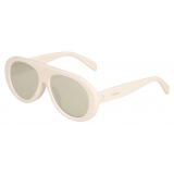 Céline - Aviator S300 Sunglasses in Acetate with Mirror Lenses - Ivory - Sunglasses - Céline Eyewear