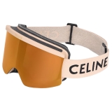 Céline - Maschera da Sci Celine in Nylon Iniettato con Lenti a Specchio - Nudo - Occhiali da Sole - Céline Eyewear
