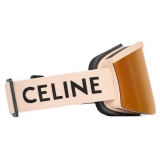 Céline - Maschera da Sci Celine in Nylon Iniettato con Lenti a Specchio - Nudo - Occhiali da Sole - Céline Eyewear