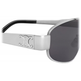Céline - Occhiali da Sole Triomphe Metal 03 in Metallo - Argento Fumo - Occhiali da Sole - Céline Eyewear