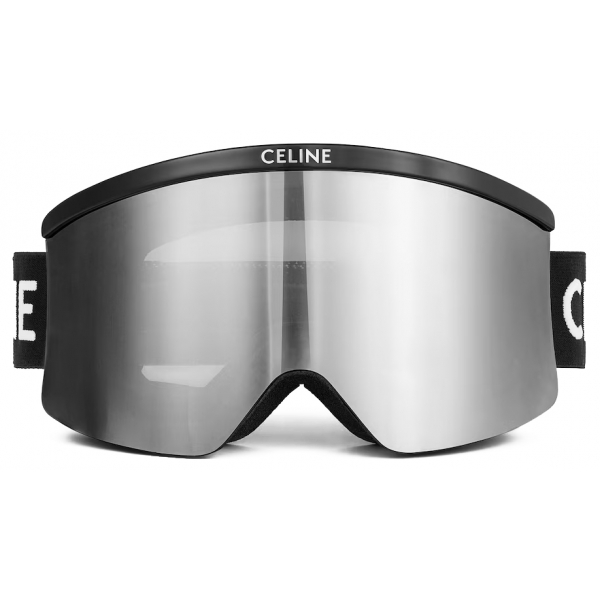 Céline - Maschera da Sci Celine in Nylon Iniettato con Lenti a Specchio - Nero - Occhiali da Sole - Céline Eyewear