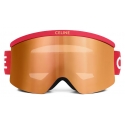 Céline - Maschera da Sci Celine in Nylon Iniettato con Lenti a Specchio - Rosso - Occhiali da Sole - Céline Eyewear