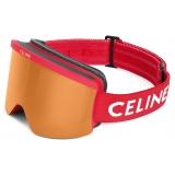Céline - Maschera da Sci Celine in Nylon Iniettato con Lenti a Specchio - Rosso - Occhiali da Sole - Céline Eyewear